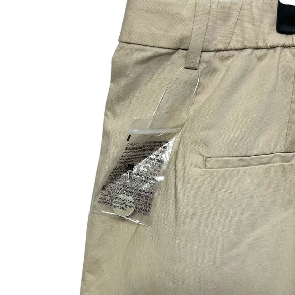 Uniqlo Linen Blend Tucked Wide Leg Pants NWT Women's Sz XL Beige Neutral Coastal - Picture 7 of 8